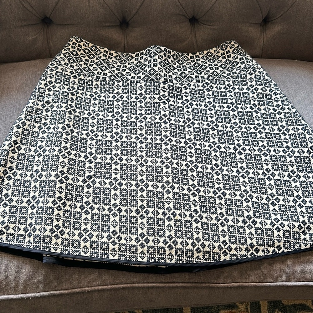 Tory Burch Black and White Patterned Skirt